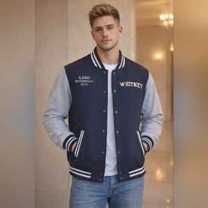Navy and Gray Varsity Jacket